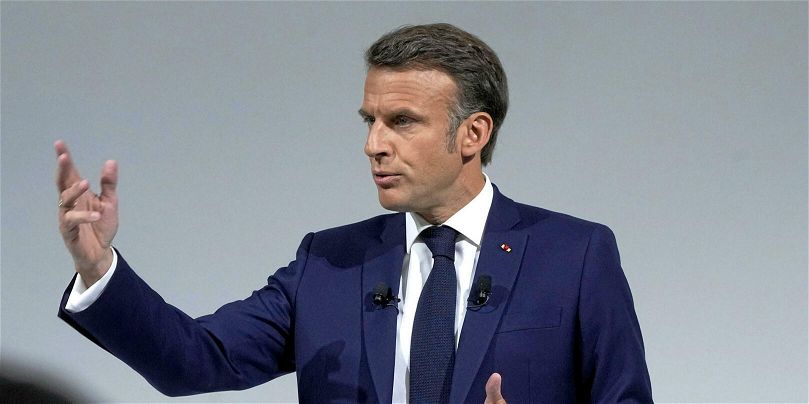 Le président Emmanuel Macron, lors de sa conférence de presse du 12 juin 2024.