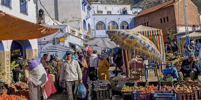 Photo d'illustration d'un marché à Chefchaouen, au Maroc.