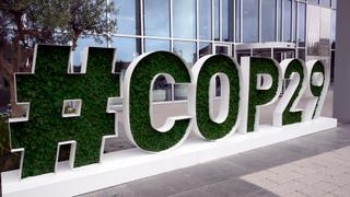 Le logo de la conférence sur le climat COP29 dans la capitale azerbaïdjanaise de Bakou, le 11 septembre 2024.