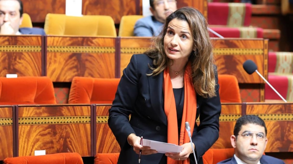 La ministre de la Transition énergétique et du Développement durable, Leila Benali, répond à une question orale à la Chambre des représentants, le 9 décembre 2021.